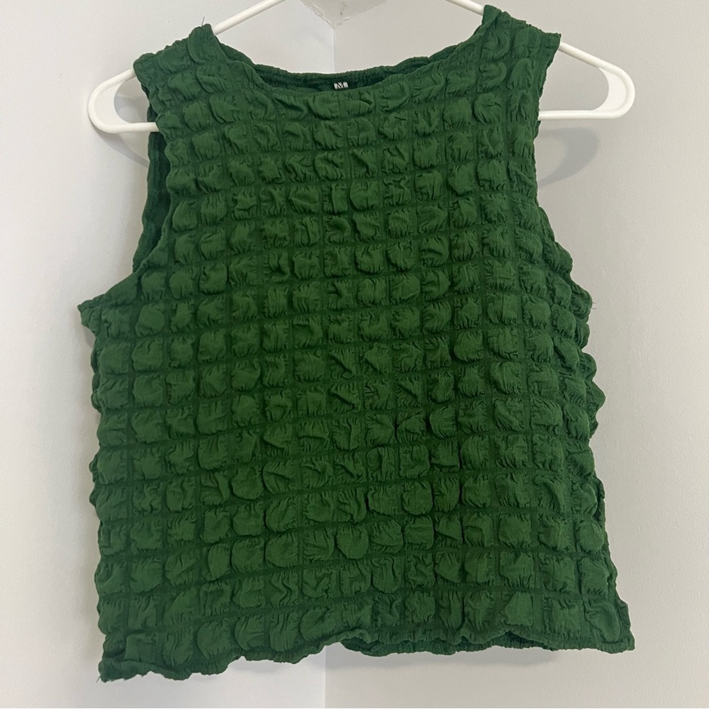 Forrest Green Bubble Cropped Tank